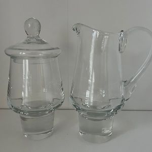 Contemporary Crystal Cream & Sugar Set